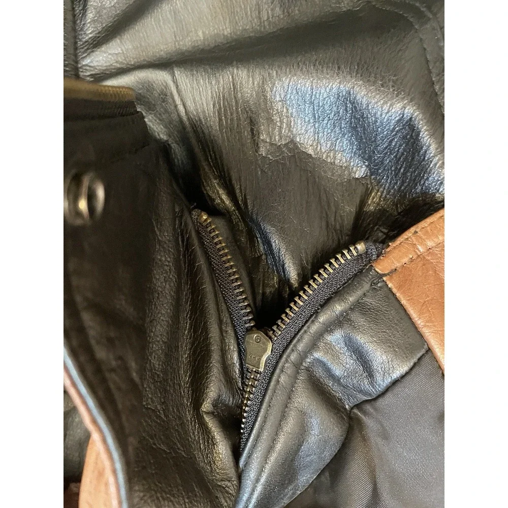 Vintage Wilson's Men's Black‎ Leather Thinsulate Hooded Jacket (1990s)